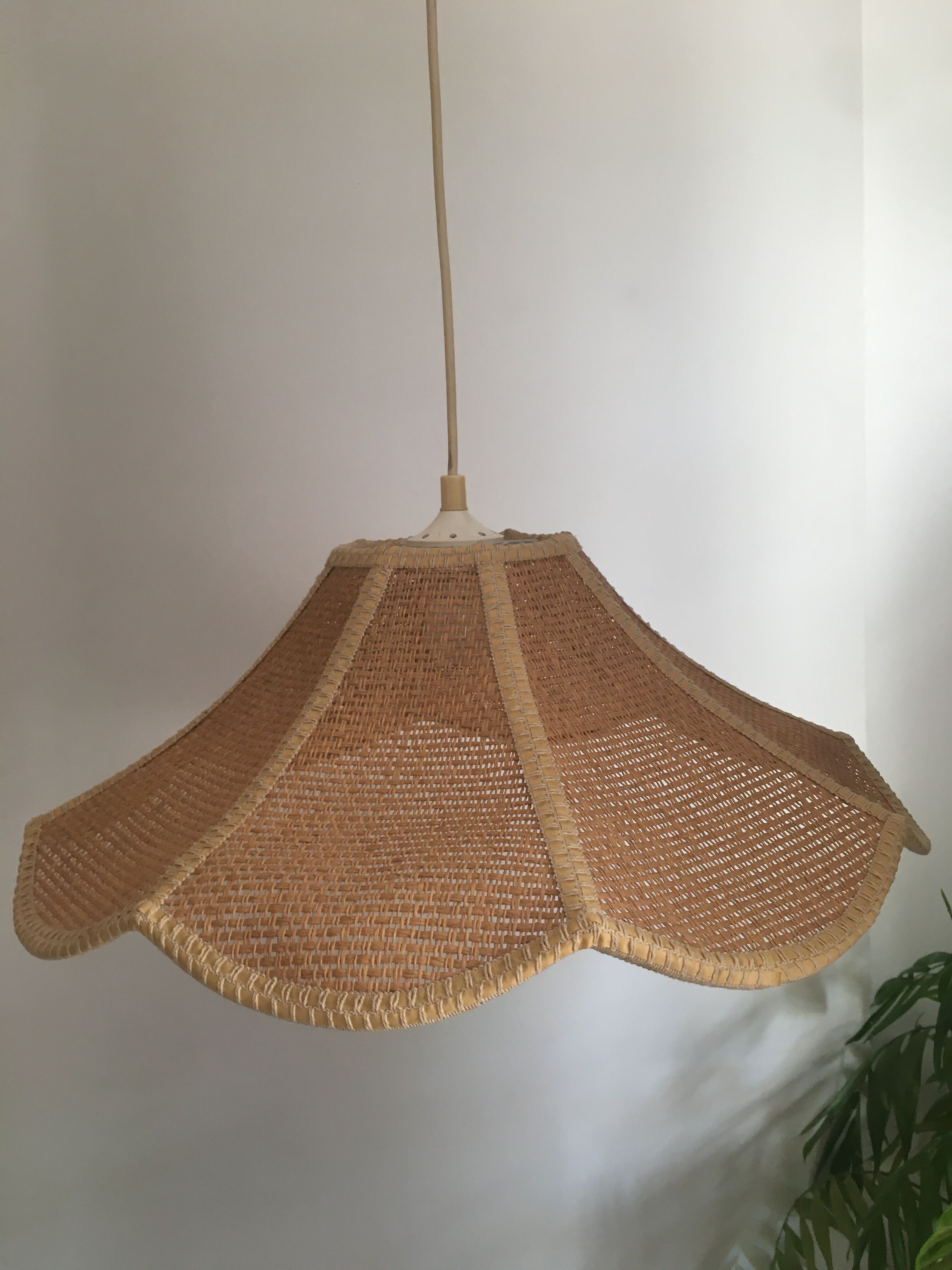 Vintage rattan flower suspension