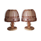 Pair of bamboo lamps