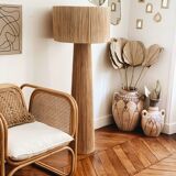 Minimalist bahia floor lamp raffia
