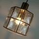 1960s 70s glashuette limburg PENDANT LAMP clear glass shade and brass