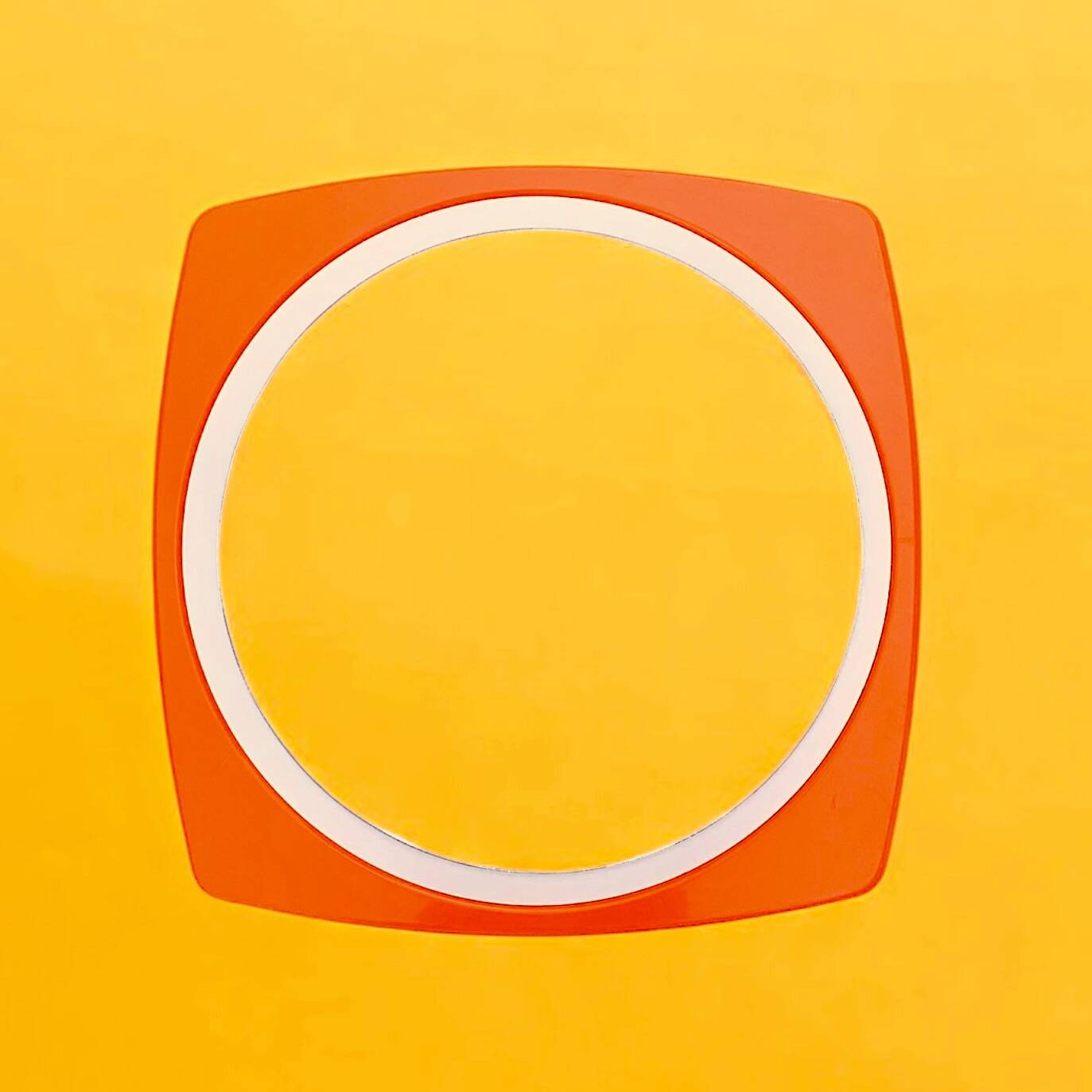 Space Age mirror in orange plastic Thema - made in Italy - 60 cm