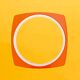 Space Age mirror in orange plastic Thema - made in Italy - 60 cm