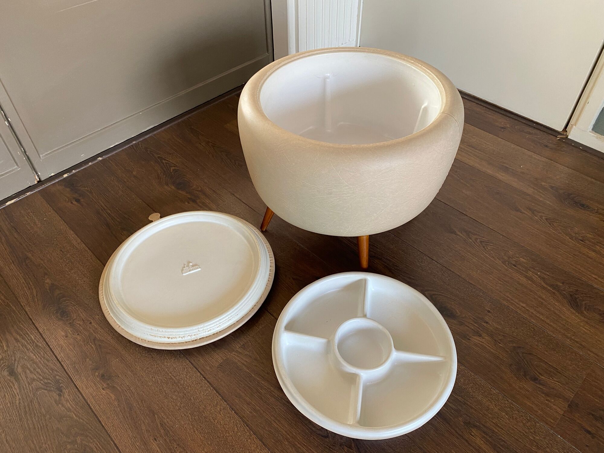 Pouf scandinave vintage de FM Møbler, années 1950