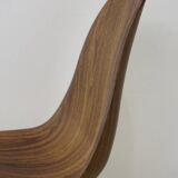 Set of 4 chairs in ABS, wood and metal