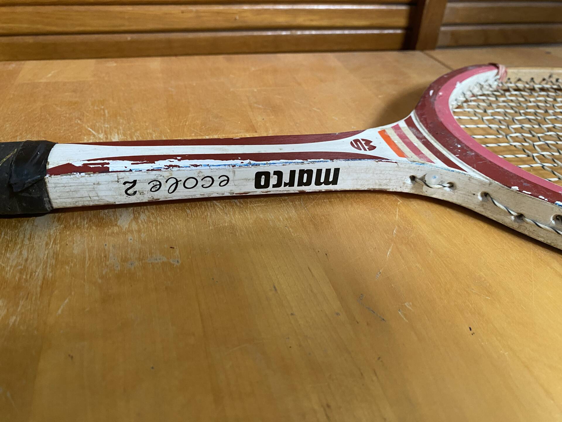 Vintage MS Marco School Tennis Racket 2 Wood Sports