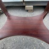 Oval table in rosewood and sycamore