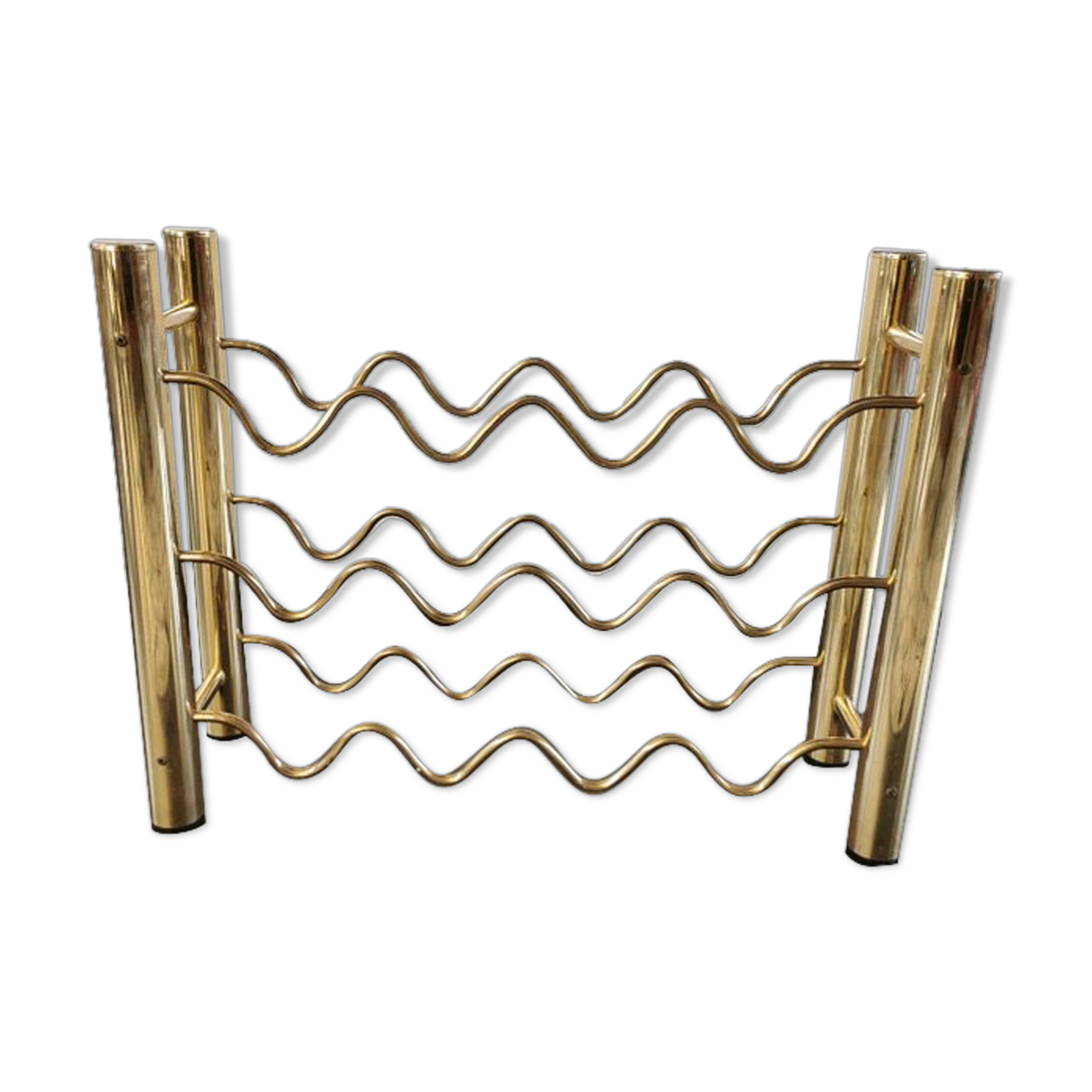 Vintage brass wine rack, 1970