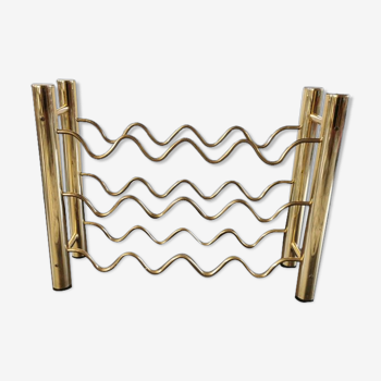 Vintage brass wine rack, 1970