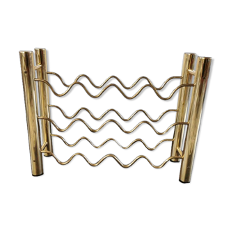 Vintage brass wine rack, 1970