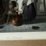 Ancienne lithographie - original de Chardin 1853 - encadré professionnellement