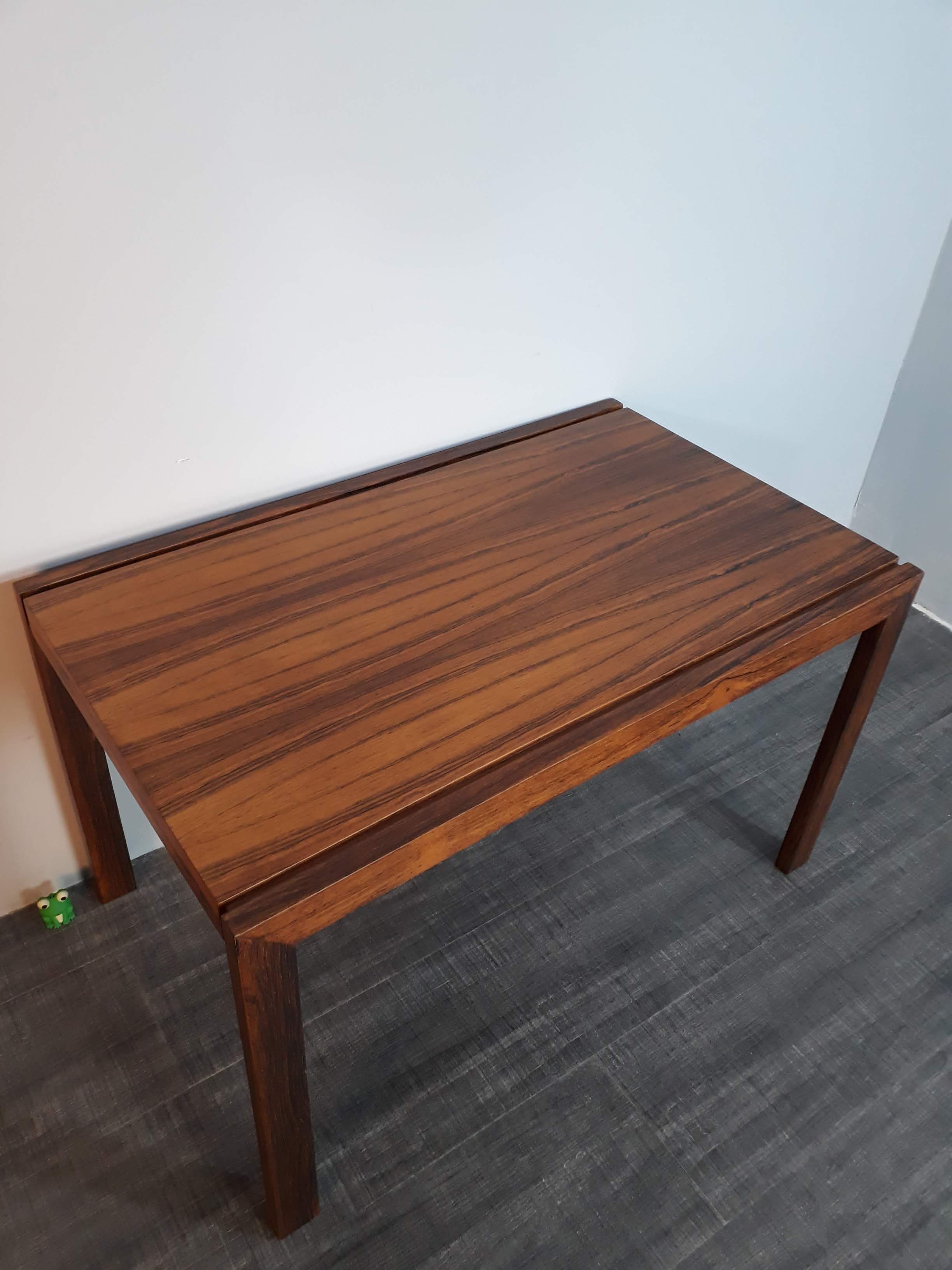 Table d'appoint en palissandre vintage scandinave 1960s