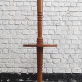 Vintage turned wooden floor lamp - 60s side table