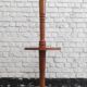 Floor lamp - vintage turned wood side table from the 60s