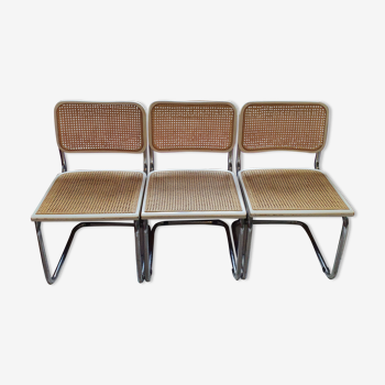 3 chaises cannées italiennes vintage Breuer