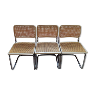 3 chaises cannées italiennes vintage Breuer