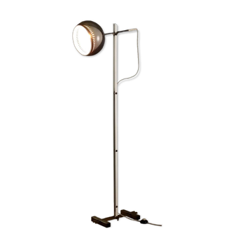 Vintage floor lamp in brass and enamelled metal, design, Italy, 1960s