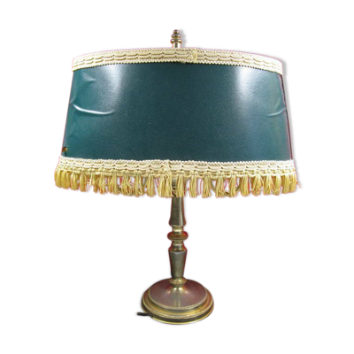 Lampe bouillotte style empire bronze ou laiton doré accidenté abat jour foutu