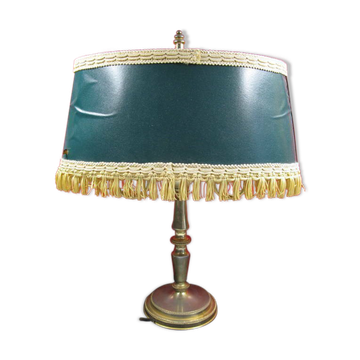 Lampe bouillotte style empire bronze ou laiton doré accidenté abat jour foutu