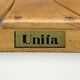 Antique wooden children's chair with armrests – marked unifa