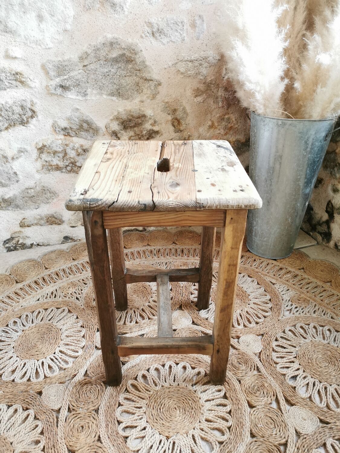 Wooden workshop stool