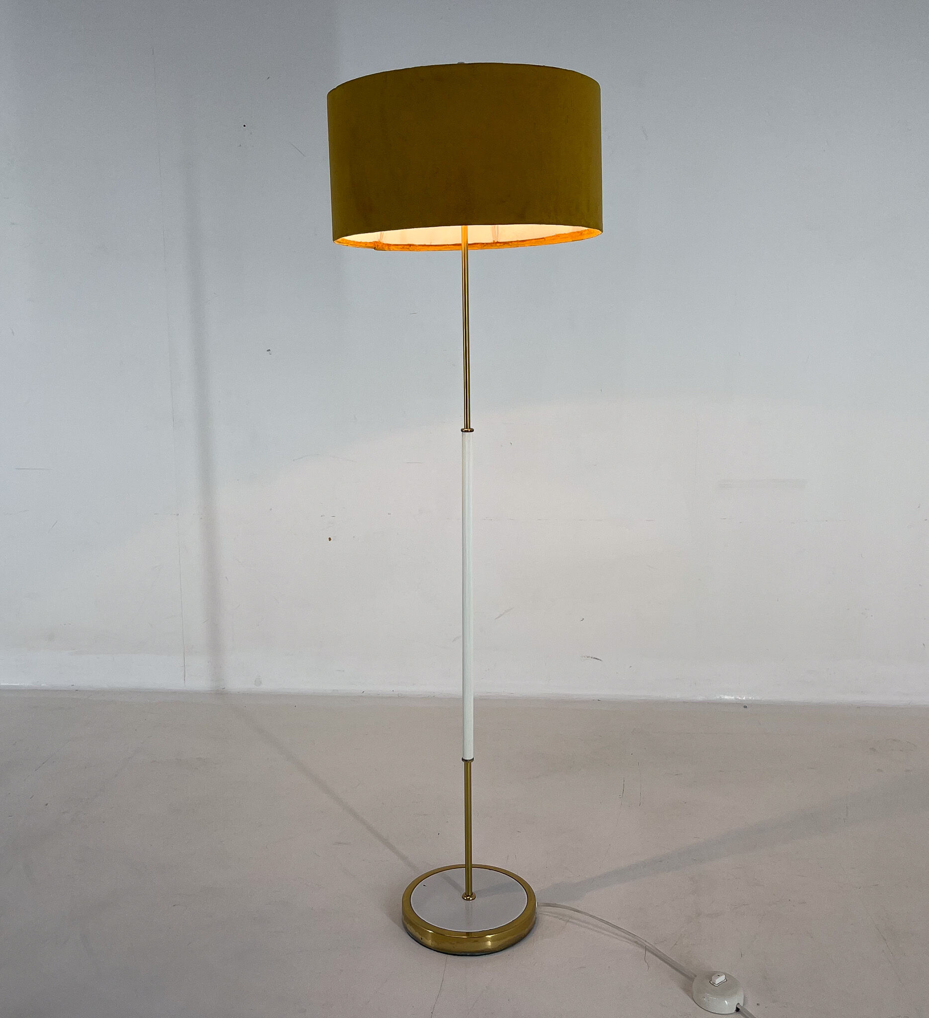 Mid Century Floor Lamp, Germany, 1970's, New Handmade Lampshade