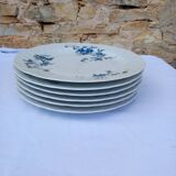 6 Bernardaud porcelain flat plates - Saint-Saens model - 1970s