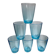 set of 6 water glasses Made in France blue glass 70s