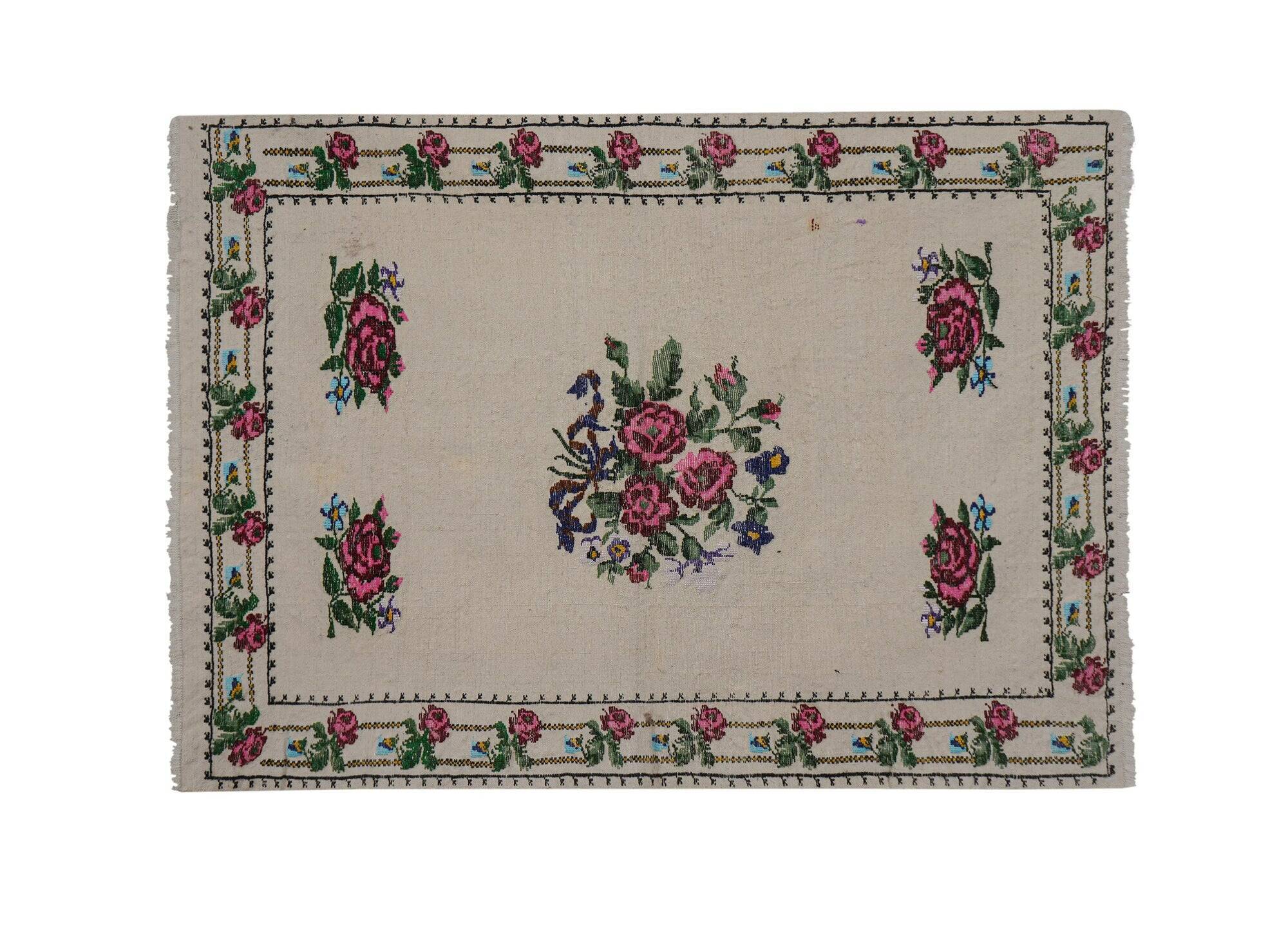 Vintage Turkish kilim, handwoven, 94x134 cm.