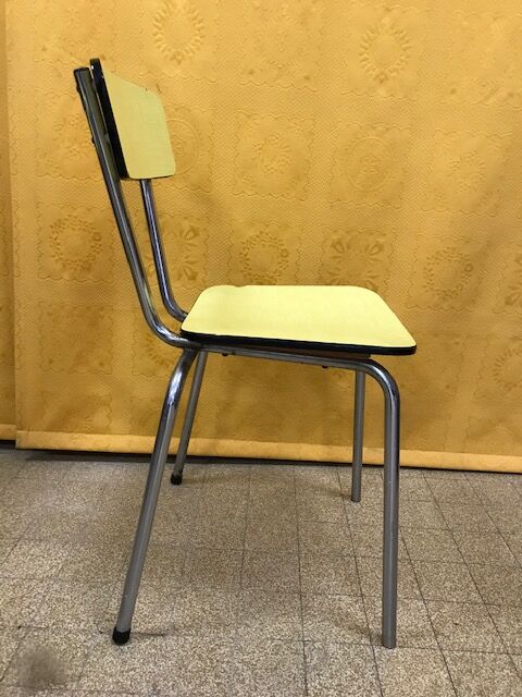 Set of 3 chairs in yellow FORMICA