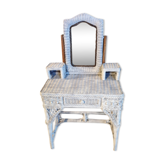 Cerused wicker dressing table