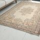 Tapis en laine antique Oushak anatolien