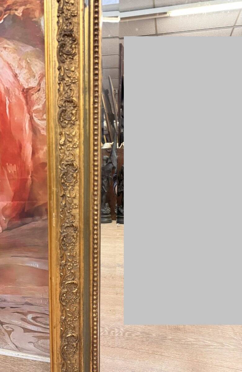 large Napoleon III period mirror in gilded wood circa 1880