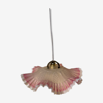 Suspension vintage ondulée mouchoir rose fleur