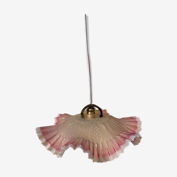 Vintage hanging lamp wavy flower pink handkerchief