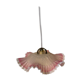 Suspension vintage ondulée mouchoir rose fleur