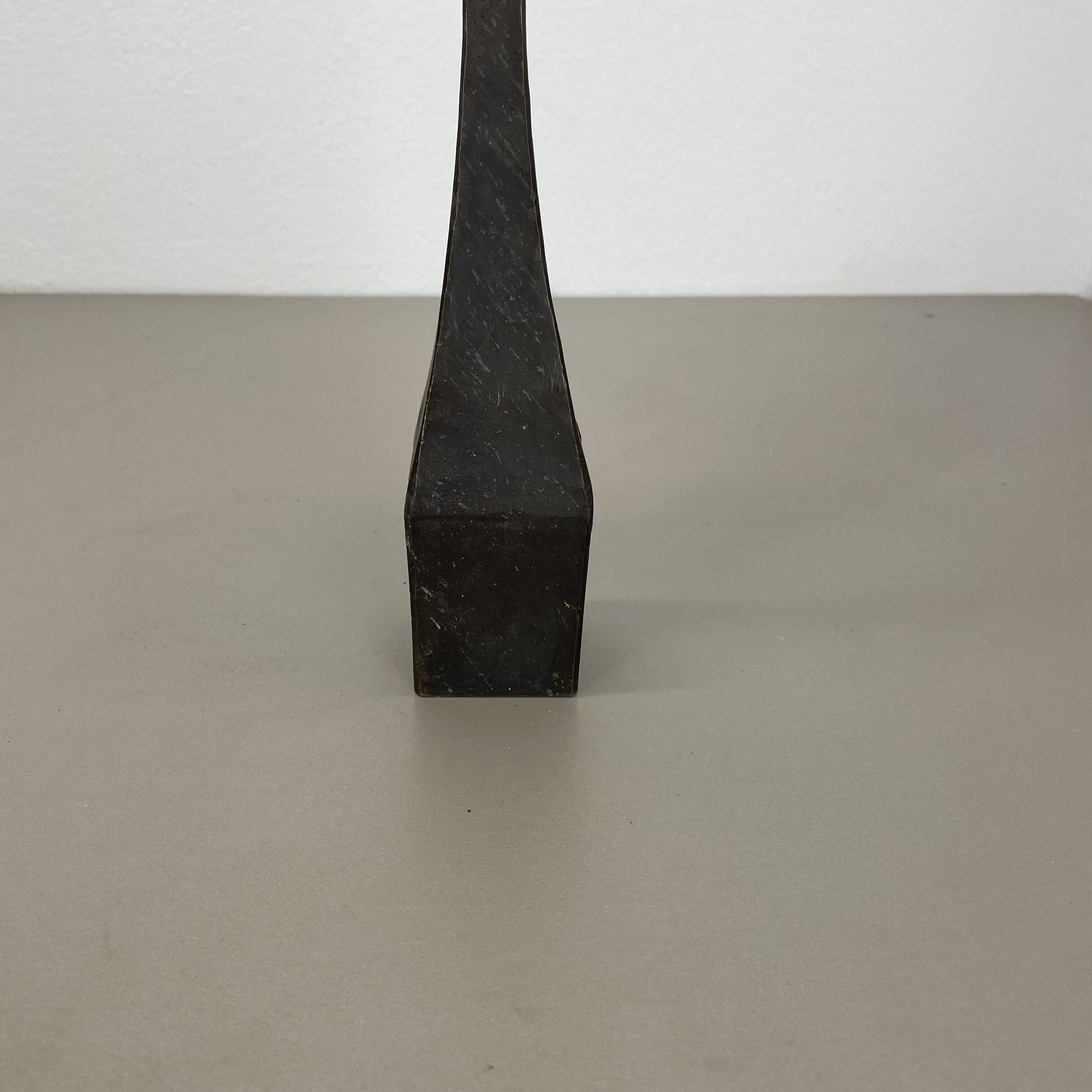 Large 47cm Brutalist Cast Iron Candle Holder by Manfred Bergmeister, Germany 1970