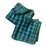 Retro vintage checkered towels and embroidery