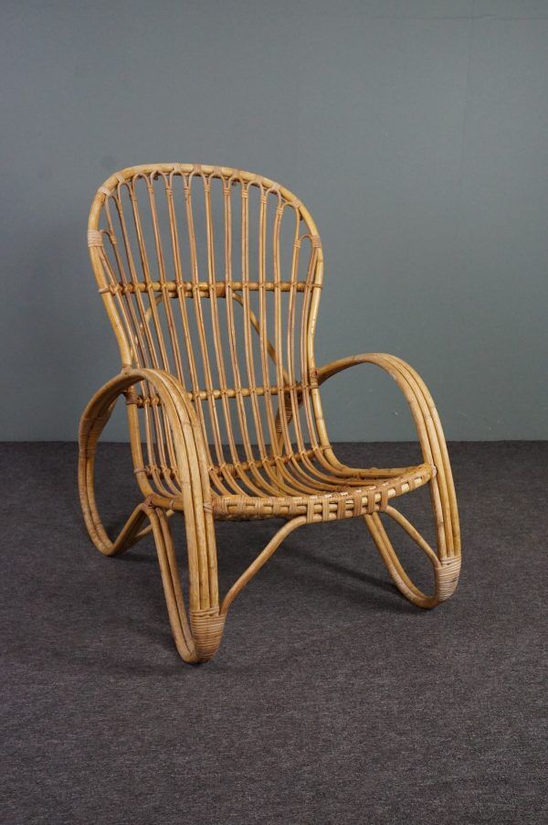 Rattan armchair, Rohé Noordwolde, 1950