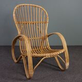 Rattan armchair, Rohé Noordwolde, 1950