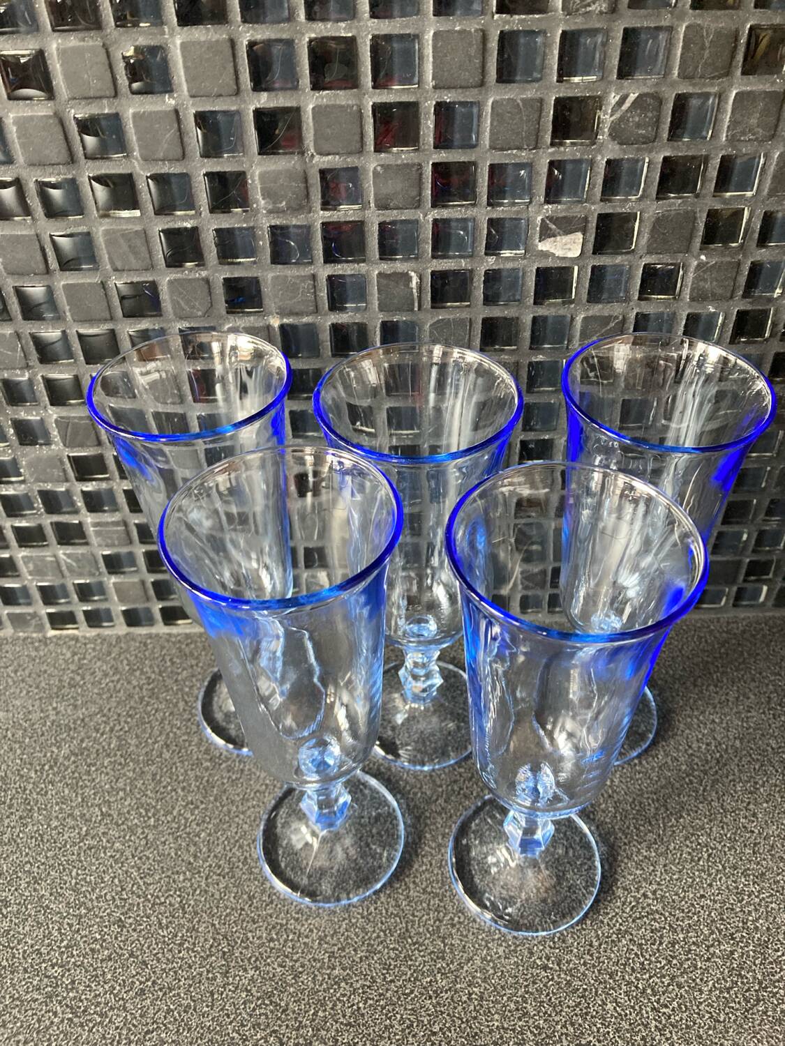 Blue glass flutes