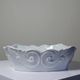 Square coupe/bowl in celadon porcelain, vintage Limoges from the 50s to 70s.