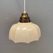 "Umbrella lamp" Danish and from the 1940s-1950s in beautiful cream colour with brass top.
