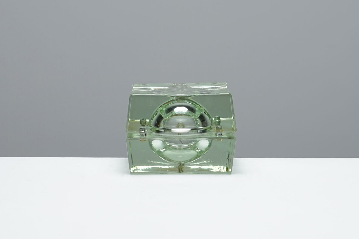 Small cubosfera glass lamp circa 1990