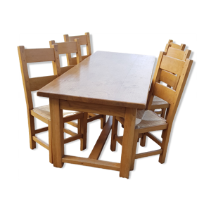 Table de ferme et 6 chaises