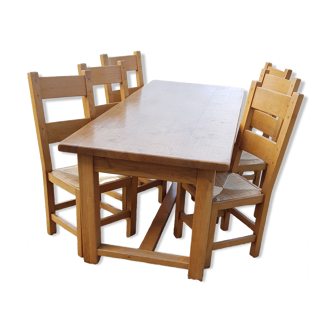 Table de ferme et 6 chaises