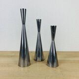 3 aluminum diabolo candle holders