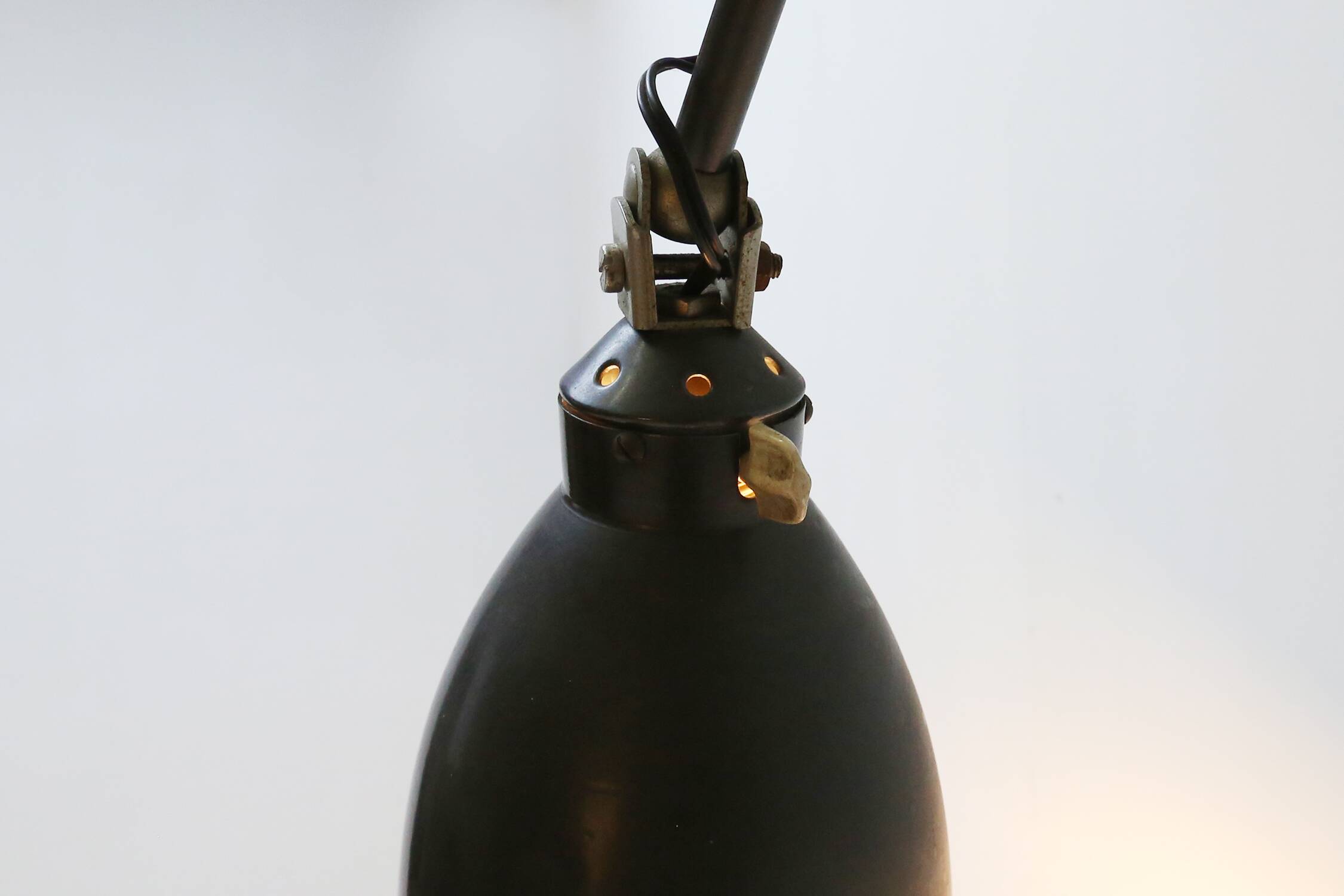 Bauhaus black metal agi belgium scissor wall lamp ca. 1920