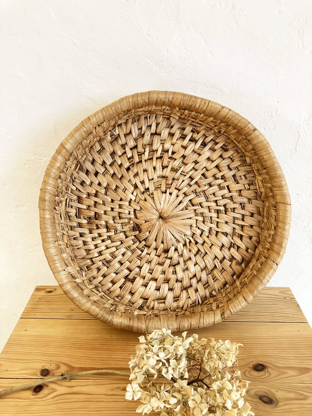 Basket made from woven banana leaves
