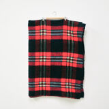 blue & red checkered vintage wool blanket
