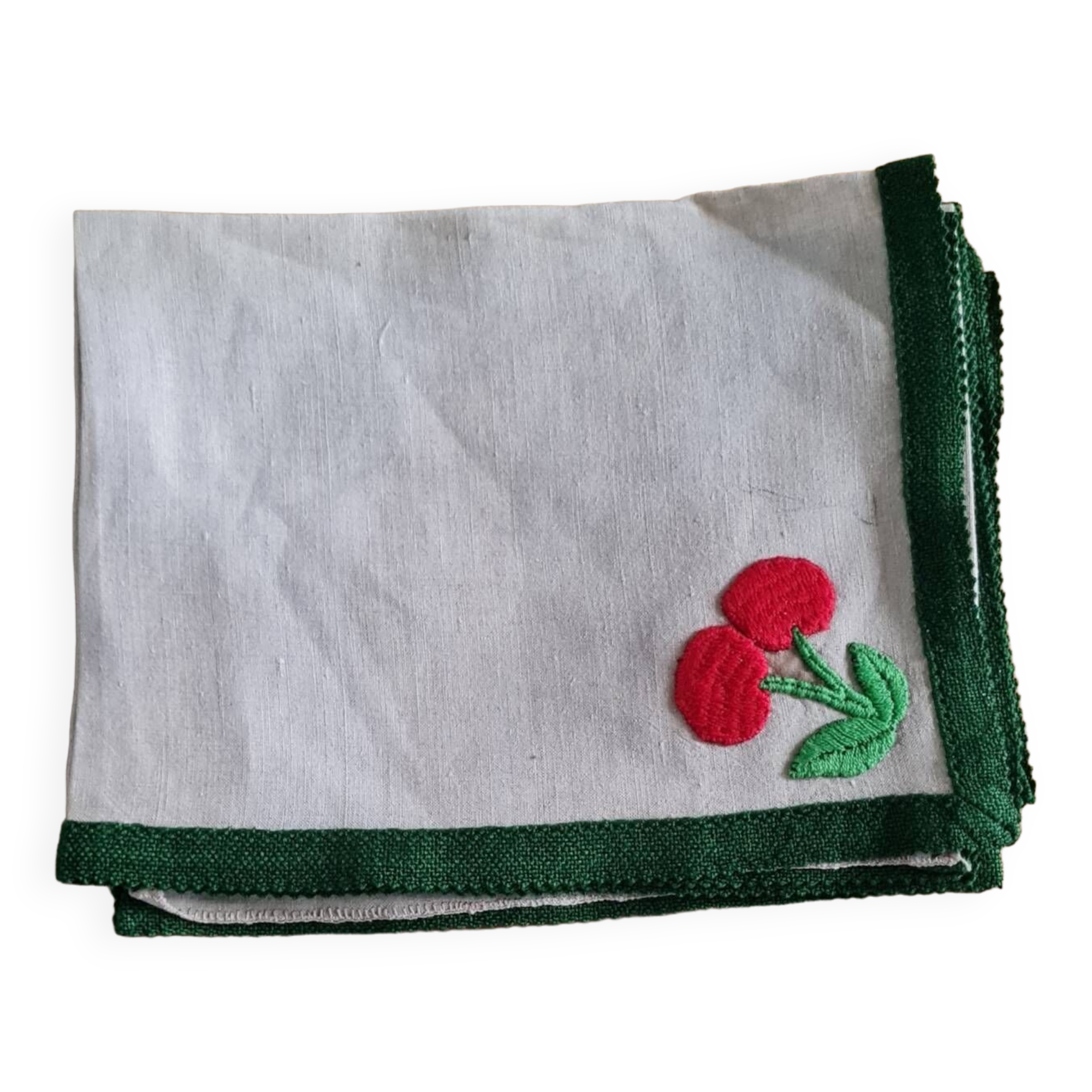 Set of 4 hand-embroidered linen napkins